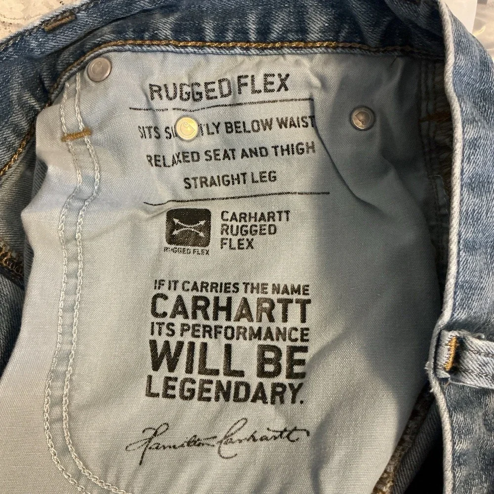 Carhartt Rugged Flex Relaxed-Fit Straight-Leg Jeans for Men - Light Wash 36 X 32